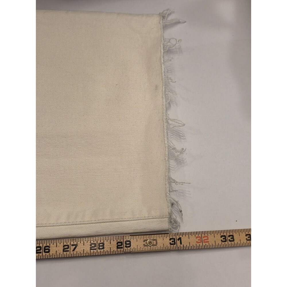 Madewell Emmett Wide Leg Jeans Patch Pocket Ivory 32 High Rise Raw Edge Hem Read - Picture 13 of 13